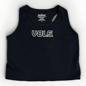 NWT Certo Tennessee Vols 2x2 Rib Midi Bra Womens XL Black Sports Tank Crop Top